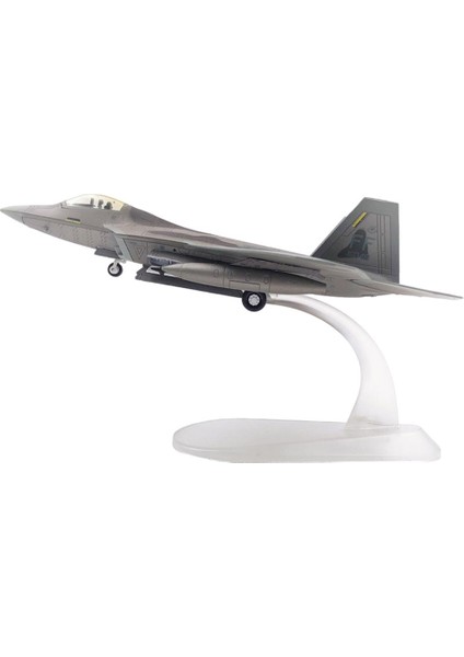 1: 100 F22 Fighter Uçak Modeli Diecast Düzlem Uçak Koleksiyonları Dekor Grey2 18.8X13.6X6.6CM