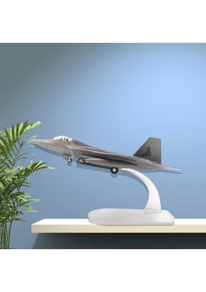 1: 100 F22 Fighter Uçak Modeli Diecast Düzlem Uçak Koleksiyonları Dekor Grey2 18.8X13.6X6.6CM