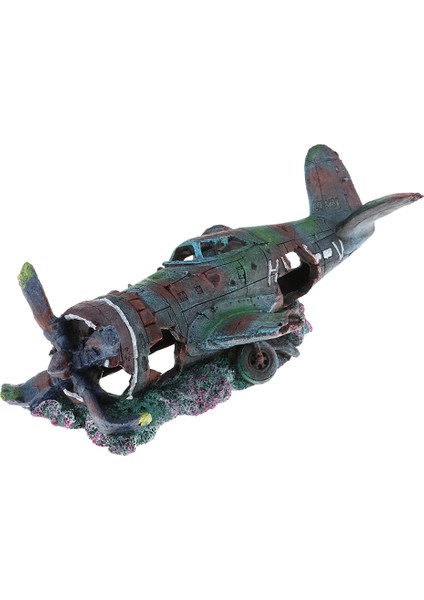 Reçine Balık Malzemeleri Hasarlı Battle Plane Enkaz 14.57 x 6.69 x 5.12INCH