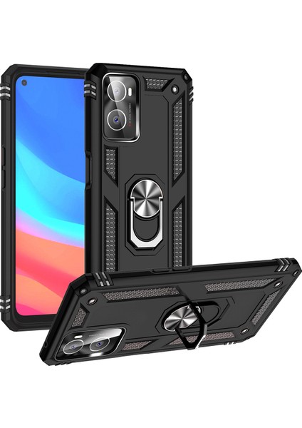 Oppo A96 Kılıf Ultra Korumalı Yüzüklü Manyetik Vega Kapak