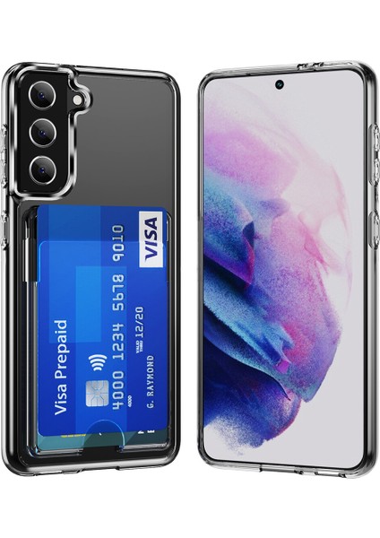 Samsung Galaxy S22 Plus Kılıf Ultra Korumalı Şeffaf Kart Koymalı Ensa Kapak