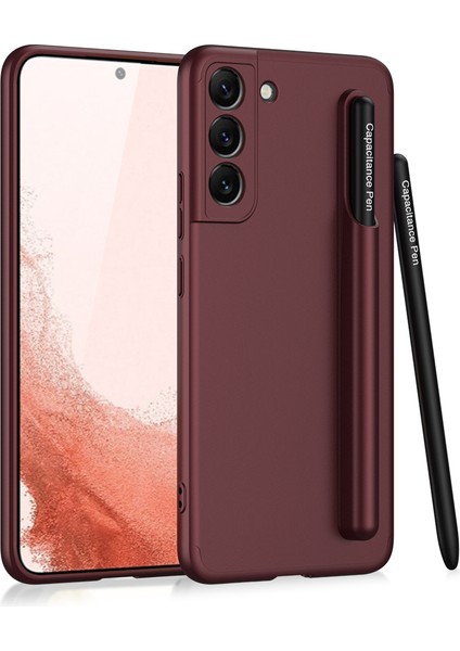 Samsung Galaxy S22 Kılıf Kalem Koymalı Renkli Sert Kıpta Kapak