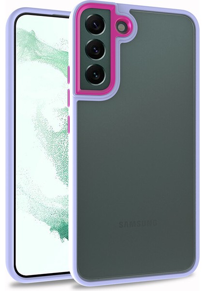 Samsung Galaxy S22 Plus Kılıf Silikon Kenarlı Arkası Şeffaf Renkli Flora Kapak