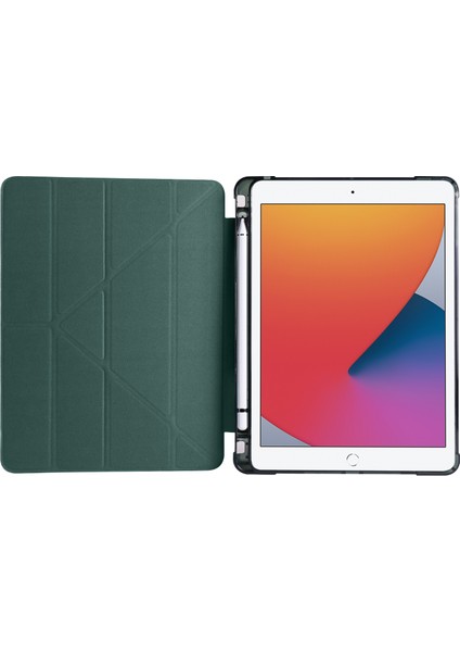 Kny Apple Ipad 9.7 2017 Için Kalemlıklı Arkası Silikon Standlı Trifolding Kılıf