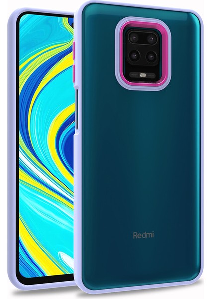 Xiaomi Redmi Note 9 Pro Kılıf Silikon Kenarlı Arkası Şeffaf Renkli Flora Kapak