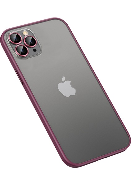 Apple Iphone 12 Pro Max Kılıf Renkli Kenarlı Kamera Lens Koruyuculı Retro Kapak