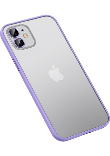 Apple Iphone 12 Kılıf Renkli Kenarlı Kamera Lens Koruyuculı Retro Kapak