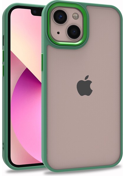 Apple Iphone 13 Kılıf Silikon Kenarlı Renkli Flora Kapak