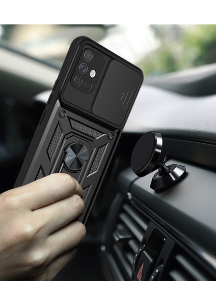 Xiaomi Poco M4 Pro Kılıf Ultra Korumalı Yüzüklü Manyetik Sürgülü Vega Kapak