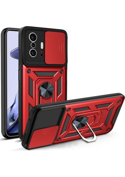 Xiaomi Mi 11T Kılıf Ultra Korumalı Yüzüklü Manyetik Sürgülü Vega Kapak