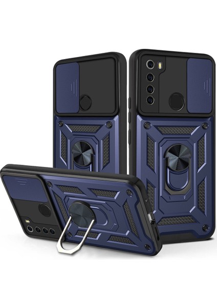 Xiaomi Redmi Note 8 Kılıf Ultra Korumalı Yüzüklü Manyetik Sürgülü Vega Kapak