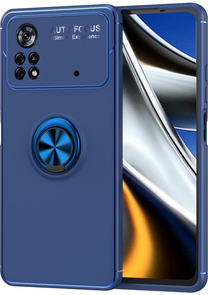 Xiaomi Poco X4 Pro 5g Kılıf Yüzüklü Manyetik Ravel Silikon