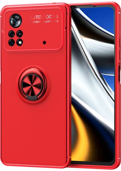 Xiaomi Poco M4 Pro 4g Kılıf Yüzüklü Manyetik Ravel Silikon