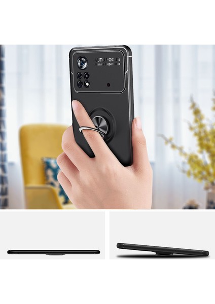 Xiaomi Poco M4 Pro 4g Kılıf Yüzüklü Manyetik Ravel Silikon