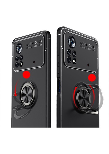 Xiaomi Poco M4 Pro 4g Kılıf Yüzüklü Manyetik Ravel Silikon
