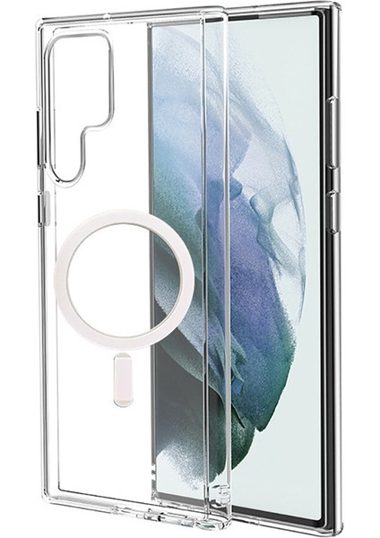 Samsung Galaxy S22 Ultra Kılıf Ultra Korumalı Şeffaf Magsafeli Tagsafe Silikon