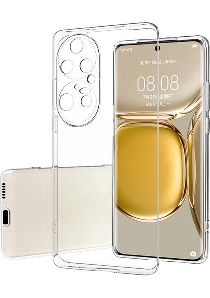 Huawei P50 Pro Kılıf Ultra Ince Şeffaf Silikon