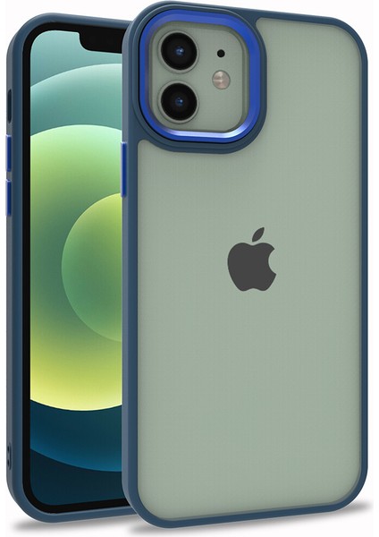 Apple Iphone 12 Kılıf Silikon Kenarlı Arkası Şeffa Renkli Flora Sert Kapak