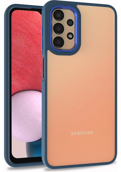 Samsung Galaxy A13 Kılıf Silikon Kenarlı Arkası Şeffa Renkli Flora Sert Kapak