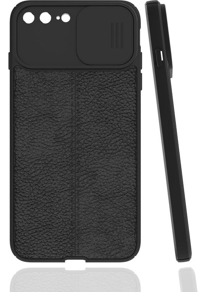 Apple Iphone 7 Plus Kılıf Deri Desenli Kamera Korumalı Sürgülü Niss Silikon