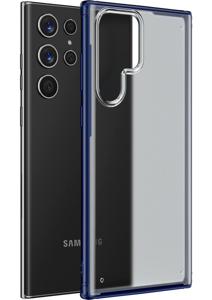 Samsung Galaxy S22 Ultra Kılıf Silikon Kenarlı Buzlu Volks Kapak