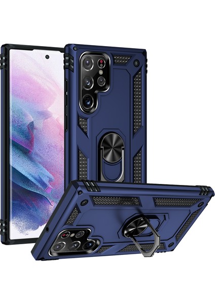 Samsung Galaxy S22 Ultra Kılıf Ultra Korumalı Yüzüklü Manyetik Vega Kapak