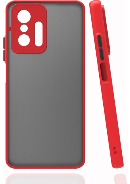 Xiaomi Mi 11T Pro Kılıf Renkli Kenarlı Buzlu Kamera Korumalı Hux Kapak