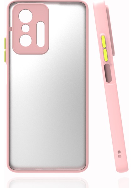 Xiaomi Mi 11T Pro Kılıf Renkli Kenarlı Buzlu Kamera Korumalı Hux Kapak