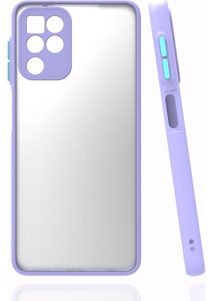 Samsung Galaxy M32 Kılıf Renkli Kenarlı Buzlu Kamera Korumalı Hux Kapak