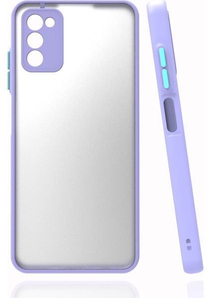 Samsung Galaxy A03S Kılıf Renkli Kenarlı Buzlu Kamera Korumalı Hux Kapak
