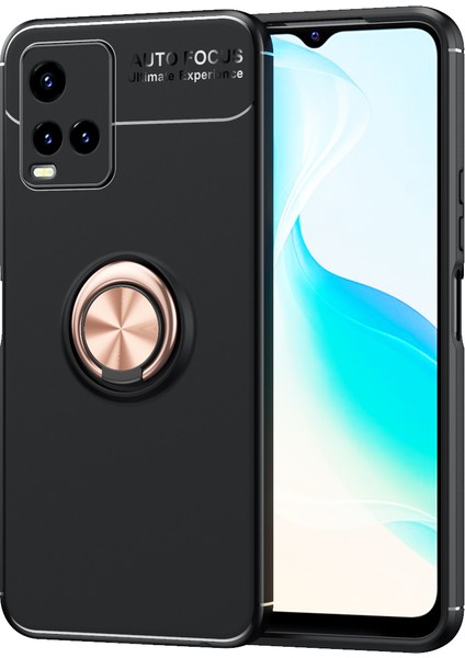 Vivo Y21 Kılıf Yüzüklü Manyetik Ravel Silikon