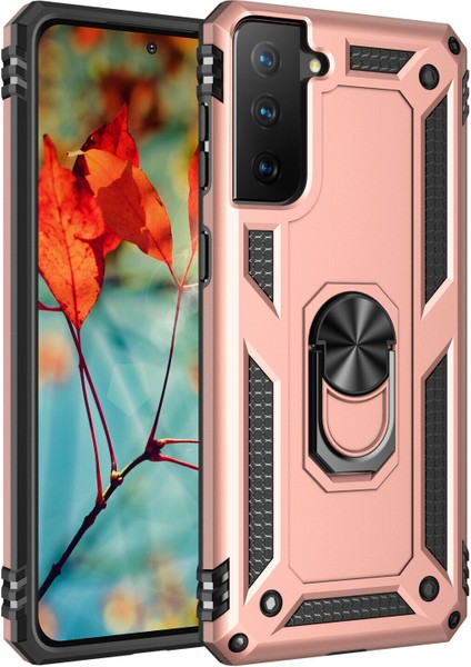 Samsung Galaxy S21 Fe Kılıf Ultra Korumalı Yüzüklü Manyetik Vega Kapak