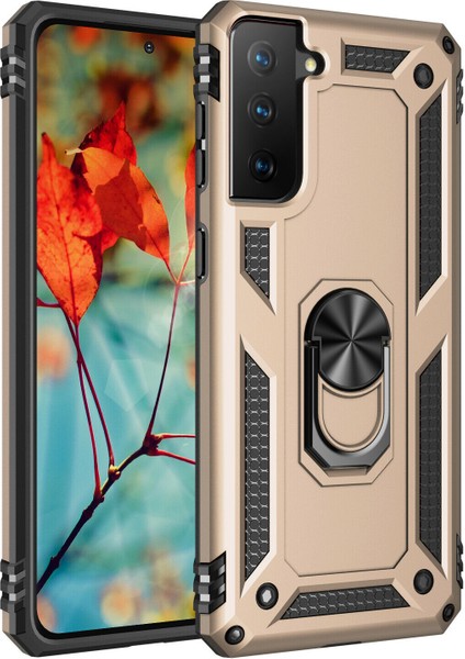 Samsung Galaxy S21 Fe Kılıf Ultra Korumalı Yüzüklü Manyetik Vega Kapak