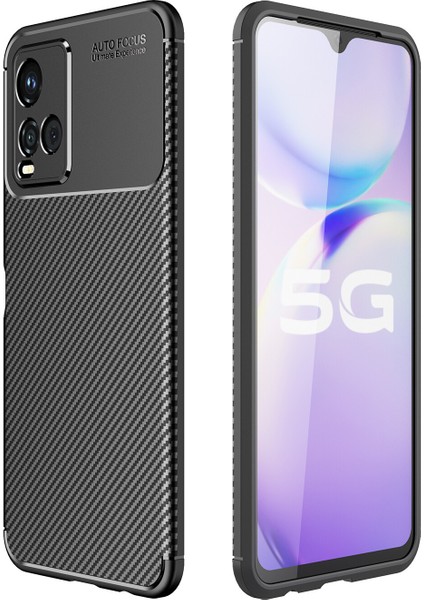 Vivo Y21 Kılıf Karbon Desenli Lux Negro Silikon