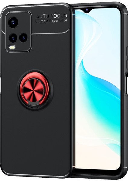 Vivo Y21 Kılıf Yüzüklü Manyetik Ravel Silikon
