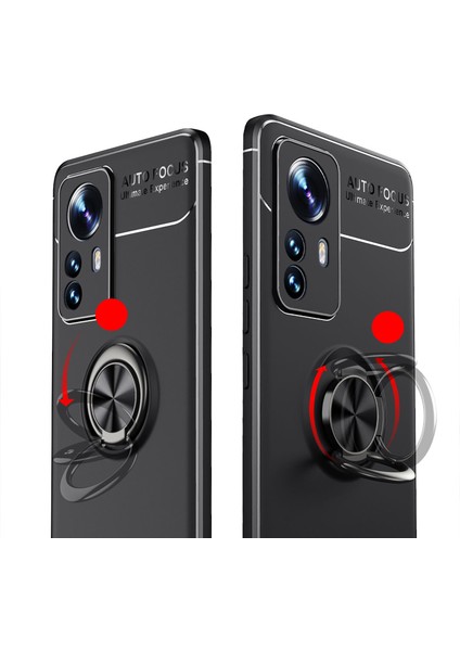 Xiaomi 12 Pro Kılıf Yüzüklü Manyetik Ravel Silikon