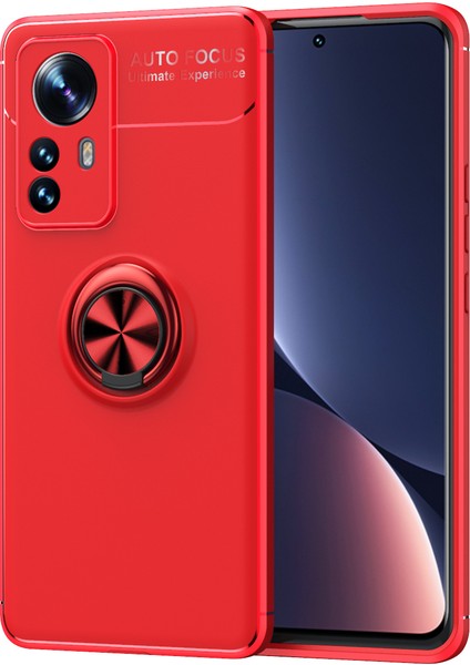 Xiaomi 12 Pro Kılıf Yüzüklü Manyetik Ravel Silikon