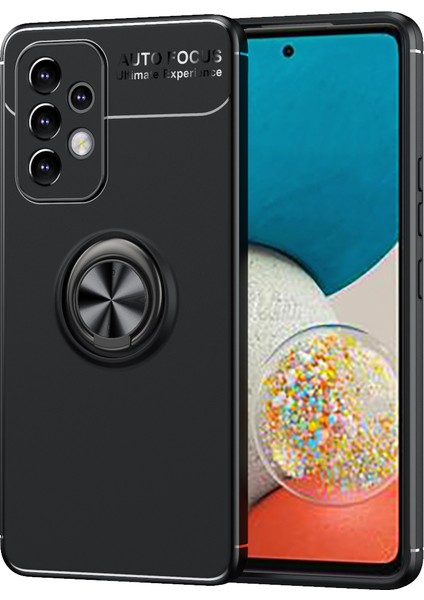 Samsung Galaxy A73 Kılıf Yüzüklü Manyetik Ravel Silikon