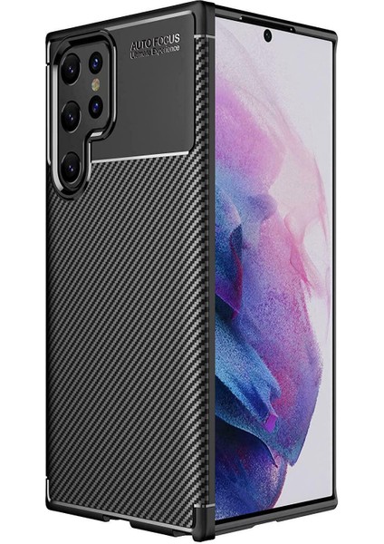 Samsung Galaxy S22 Ultra Kılıf Karbon Desenli Lux Negro Silikon