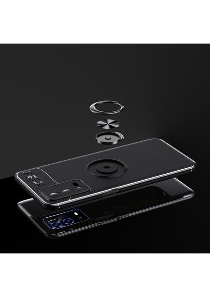Oppo A55 4g Kılıf Yüzüklü Manyetik Ravel Silikon