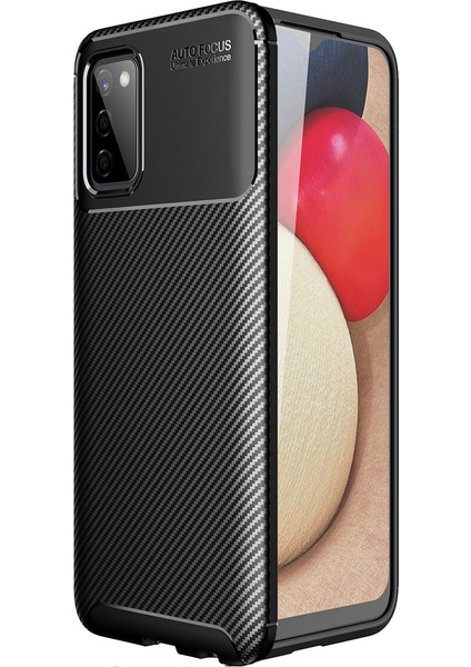 Samsung Galaxy A03S Kılıf Karbon Desenli Lux Negro Silikon