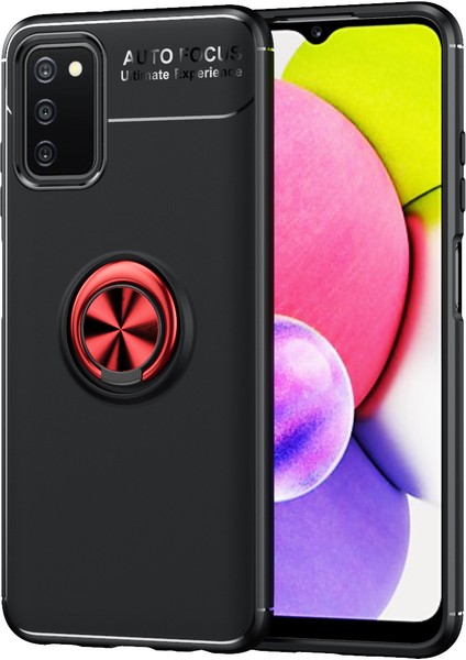 Samsung Galaxy A03S Kılıf Yüzüklü Manyetik Ravel Silikon