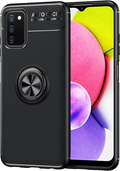 Samsung Galaxy A03S Kılıf Yüzüklü Manyetik Ravel Silikon