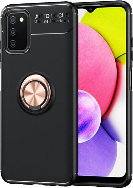 Samsung Galaxy A03S Kılıf Yüzüklü Manyetik Ravel Silikon