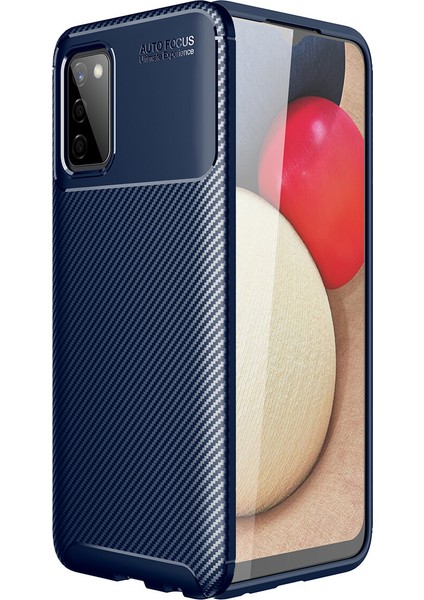 Samsung Galaxy A03S Kılıf Karbon Desenli Lux Negro Silikon