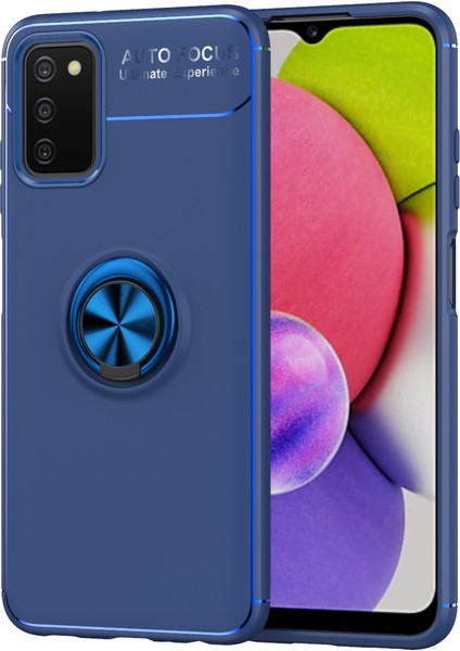 Samsung Galaxy A03S Kılıf Yüzüklü Manyetik Ravel Silikon