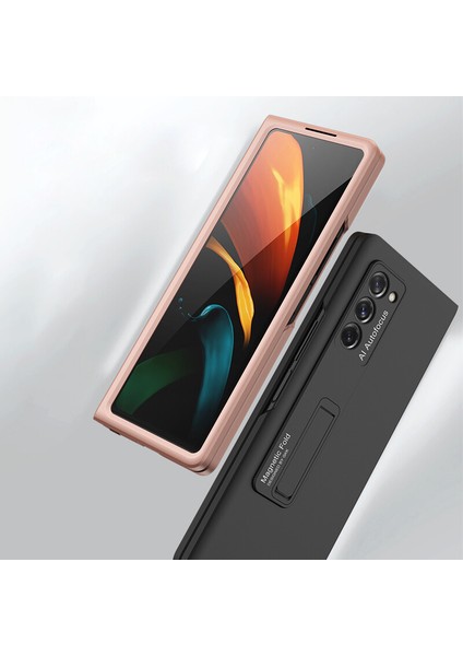 Kny Samsung Galaxy Z Fold 2 Kılıf Manyetik Z Stand Kapak