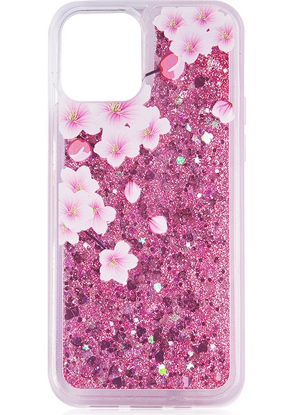 Apple Iphone 13 Pro Max Kılıf Sıvılı Desenli Simli Marsmelow Silikon