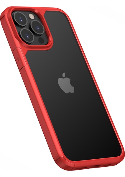 Apple Iphone 13 Pro Kılıf Renkli Kenarlı Arkası Şeffaf Roll Kapak