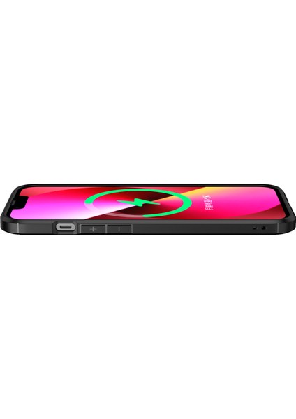 Apple Iphone 13 Pro Max Kılıf Renkli Kenarlı Transparan Karbon Inoks Kapak